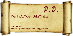 Perhócs Döniz névjegykártya